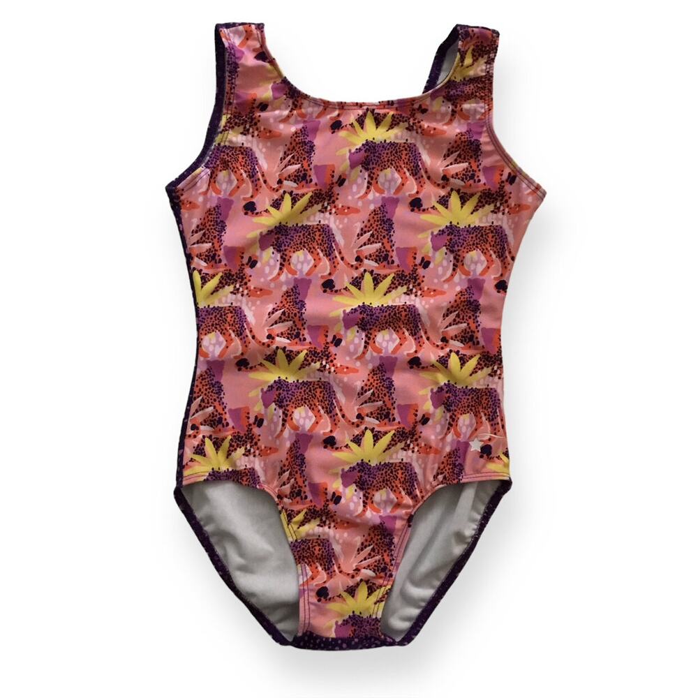 Girls' Pink Leopard Print leotard